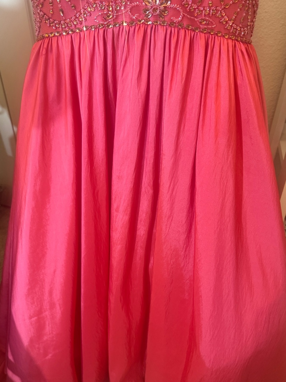 Sherri Hill Pink Beaded Mermaid Gown - Picture 6 of 12